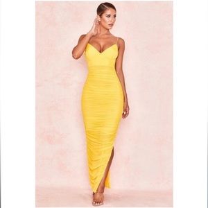 NWT House of CB, Belle Yellow Maxi Dress
